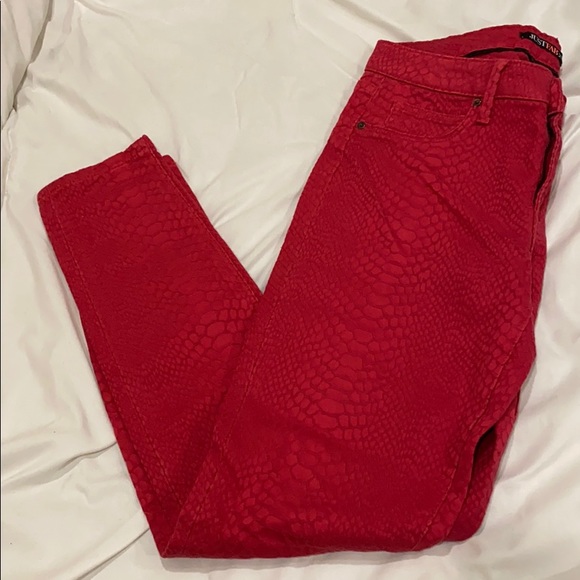 Just Fab Jeans (Hot Pink w Snakeskin Print Design) - Picture 1 of 13